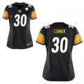 Women NFL Pittsburgh Steelers #30 James Conner Nike Black 2017 Draft Pick Game Jersey