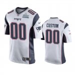 New England Patriots Custom White Nike Super Bowl LIII Game Jersey - Men's