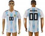 Custom Argentina 2018 World Cup Soccer Jersey White Short Sleeves