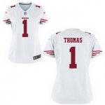 Women NFL San Francisco 49ers #1 Solomon Thomas Nike White 2017 Draft Pick Game Jersey