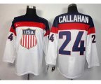 nhl team usa olympic #24 callahan white jerseys [2014 winter oly