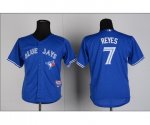 youth mlb toronto blue jays #7 reyes blue jerseys