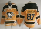 Penguins #87 Sidney Crosby Gold Sawyer Hooded Sweatshirt Stitched NHL Jersey