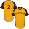 men's majestic boston red sox #2 xander bogaerts yellow 2016 all star american league bp authentic collection flex base mlb jerseys