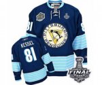 Youth Reebok Pittsburgh Penguins #81 Phil Kessel Authentic Navy Blue Third Vintage 2017 Stanley Cup Final NHL Jersey