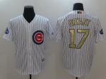 men mlb chicago cubs #17 kris bryant white 2017 gold program cool base champion stitched baseball jerseys