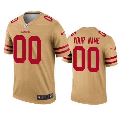 San Francisco 49ers Custom Gold Inverted Legend Jersey