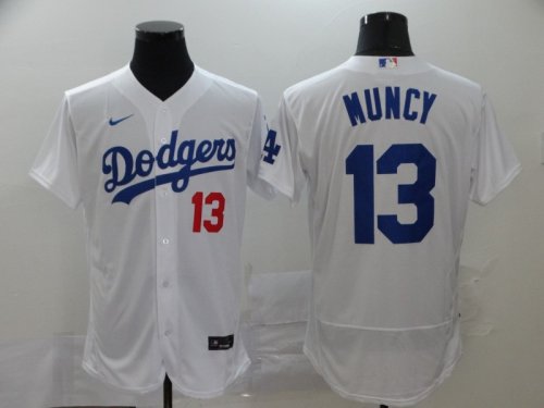 Men\'s Los Angeles Dodgers #13 Max Muncy White 2020 Stitched Baseball Jersey