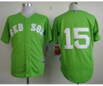 mlb boston red sox #15 pedroia green jerseys