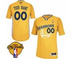 Men's Adidas Golden State Warriors Customized Authentic Gold Alternate 2017 The Finals Patch NBA Jersey