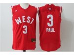2016 nba all star los angeles clippers #3 chris paul red red jer