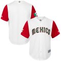 Customed Men's Mexico Baseball Majestic White 2017 World Baseball Classic Stitched Jersey
