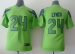 nike youth nfl seattle seahawks #24 lynch green jerseys