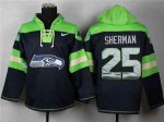 nike nfl seahawks #25 sherman green-blue [pullover hooded sweats