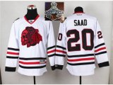 NHL Chicago Blackhawks #20 Brandon Saad White(Red Skull) 2014 St
