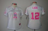 nike women nfl indianapolis colts #12 luck white [breast cancer