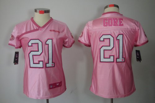 nike women nfl san francisco 49ers #21 frank gore pink [2012 nik