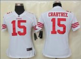 nike women nfl san francisco 49ers #15 crabtree white jerseys