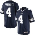 Youth Nike Dallas Cowboys #4 Dak Prescott Navy Blue Team Color Limited NFL Jersey