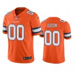Denver Broncos #00 Men's Orange Custom Color Rush Limited Jersey