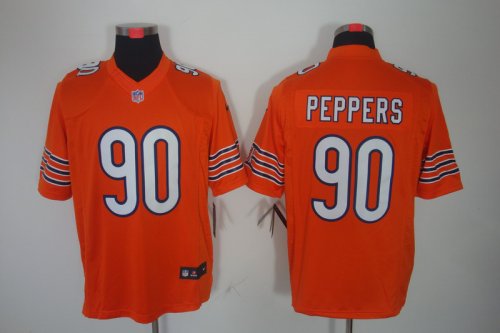 nike nfl chicago bears #90 peppers orange [nike limited]