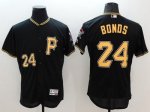 mlb pittsburgh pirates #24 barry bonds majestic black flexbase authentic collection jerseys