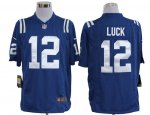 nike nfl indianapolis colts #12 luck blue cheap jerseys [game]