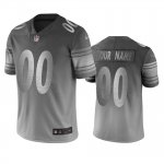 Pittsburgh Steelers Custom Silver Gray Vapor Limited City Edition Jersey