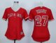 women mlb los angeles angels #27 mike trout red majestic cool base jerseys