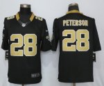 Men NFL New Orleans Saints #28 Adrian Peterson Nike Black Limited Jerseys