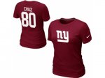 Women Nike New York Giants #80 Victor Cruz Name & Number T-Shirt