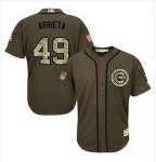 mlb majestic chicago cubs #49 jake arrieta green salute to service jerseys