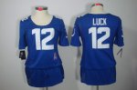 nike women nfl indianapolis colts #12 luck blue [breast cancer a