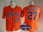 Men Houston Astros #27 Jose Altuve Orange 2017 World Series Champions Patch MLB Jersey