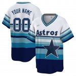 Custom Stitched Houston Astros Blue Throwback Jersey