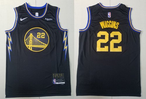 Men\'s Golden State Warriors #22 Andrew Wiggins Black City Edition Basketball Jerseys