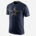 nike nfl dallas cowboys navy championship drive gold collection performance t-shirt