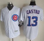 mlb jerseys Chicago Cubs #13 Castro White Strip New Cool Base S