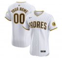 Custom San Diego Padres White Home Elite Stitched Jersey