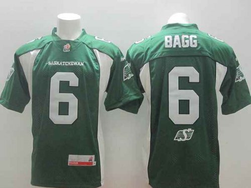cfl Saskatchewan Roughriders #6 bagg green jerseys