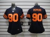 nike women nfl chicago bears #90 peppers blue [nike limited oran