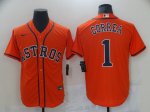 Baseball Houston Astros # 1 Carlos Correa Orange Cool Base Jersey