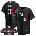Custom Houston Astros MEXICO Champions Black Stitched Cool Base Jerseys