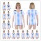 Women 2018 Argentina Home White Soccer Jersey Short Sleeves