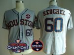 Men Houston Astros #60 Dallas Keuchel Grey 2017 World Series Champions And Houston Astros Strong Patch MLB Jersey