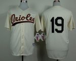 mlb baltimore orioles #19 davis cream 1954 m&n jerseys