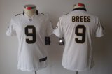 nike women nfl new orleans saints #9 brees white jerseys [nike l