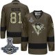 Men Pittsburgh Penguins #81 Phil Kessel Green Salute to Service 2017 Stanley Cup Finals Champions Stitched NHL Jersey