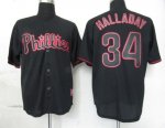 mlb jerseys philadephia phillies #34 halladay black fashion