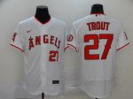 Men's Los Angeles Angels #27 Mike Trout New White 2020 Stitched Baseball Jersey